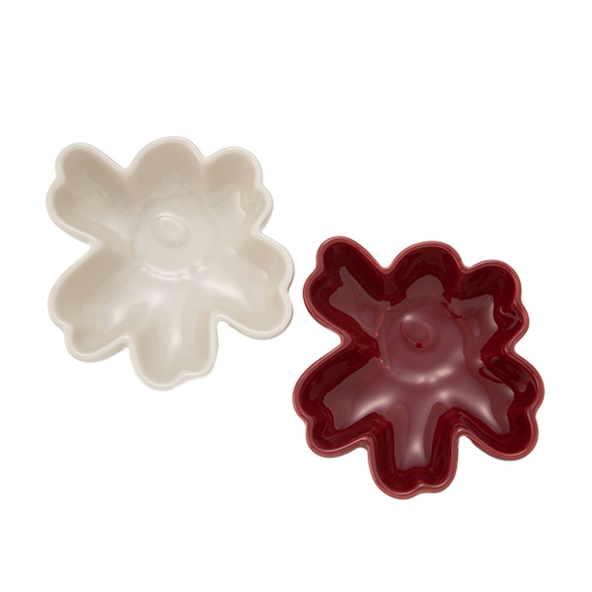 マリメッコ（marimekko）Unikko ウニッコ／けしの花 ボウル セット 11cm ホワイト＆バーガンディー 074590-380／25AW