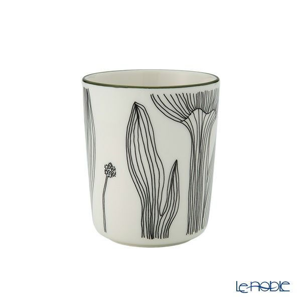 マリメッコ（marimekko） Kukat Puhkeavat クカット プーケアヴァット／花咲く マグカップ 250ml フォレストグリ―ン×ブラック 074495-196／25AW