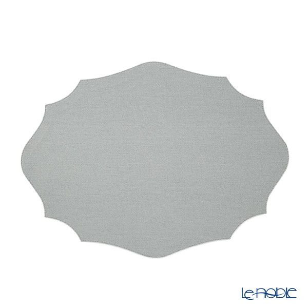 トルコ雑貨 アルテペレ カーリー プレースマット／ランチョンマット デニム調 ライトグレー／ホワイト 35×48cm PVC加工合皮製 撥水加工