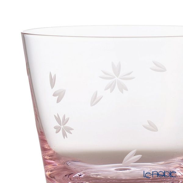 【伝統工芸】田島硝子 富士山グラス 桜切子 桜色 ロックグラス 270ml TG21-015-RPS【木箱入】