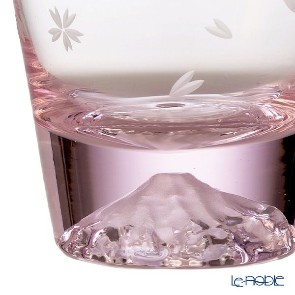【伝統工芸】田島硝子 富士山グラス 桜切子 桜色 ロックグラス 270ml TG21-015-RPS【木箱入】
