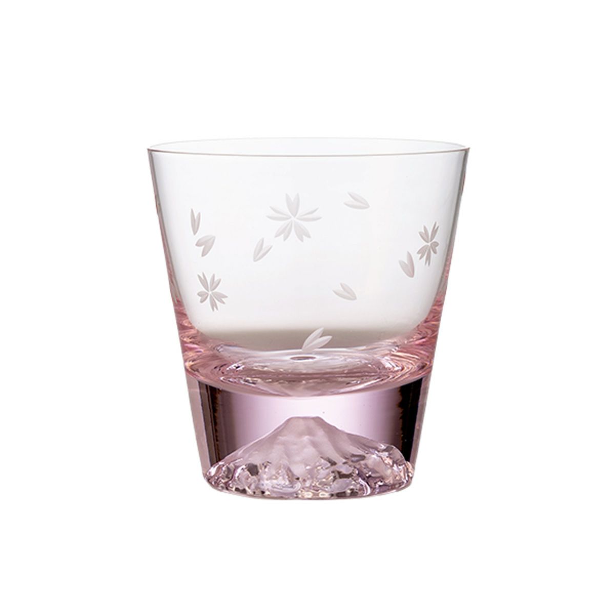 【伝統工芸】田島硝子 富士山グラス 桜切子 桜色 ロックグラス 270ml TG21-015-RPS【木箱入】