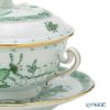 ヘレンド インドの華グリーン FV スープカップ＆ソーサー 蓋付 00744-0-09