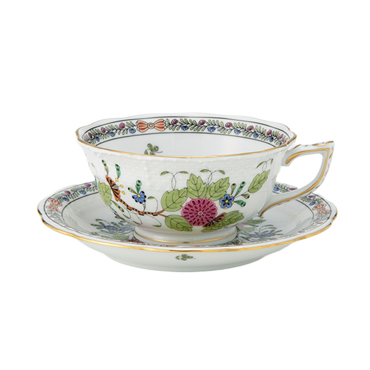 ヘレンド インドの華多彩色 FD ティーカップ＆ソーサー ロウ 200ml 00734-0-00