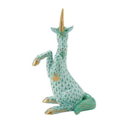 ヘレンド アポニーグリーン 02452／02451 ティーストレーナー／トレイ