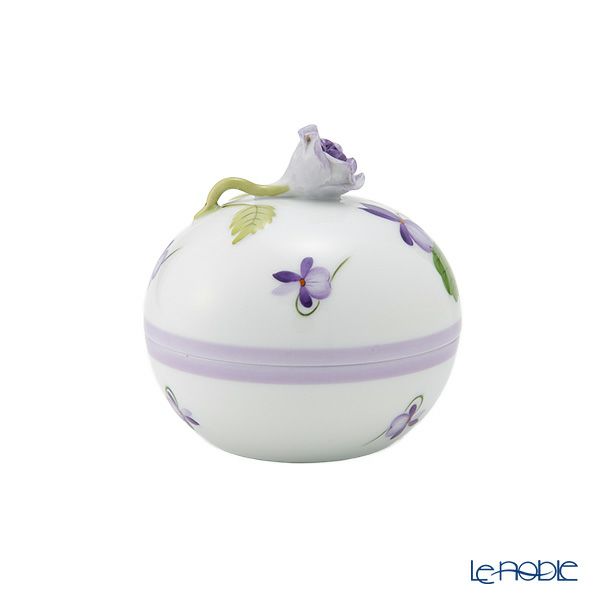 ヘレンド (HEREND) バイオレット（ライラック） VIOLETL ラウンドボックス ローズ 06033-0-09