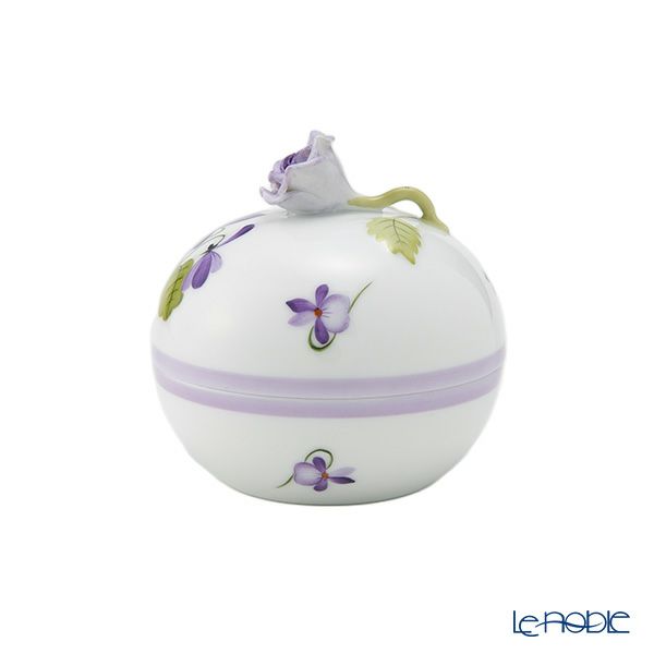 ヘレンド バイオレット（ライラック） VIOLETL ラウンドボックス ローズ 06033-0-09