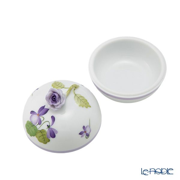 ヘレンド (HEREND) バイオレット（ライラック） VIOLETL ラウンドボックス ローズ 06033-0-09