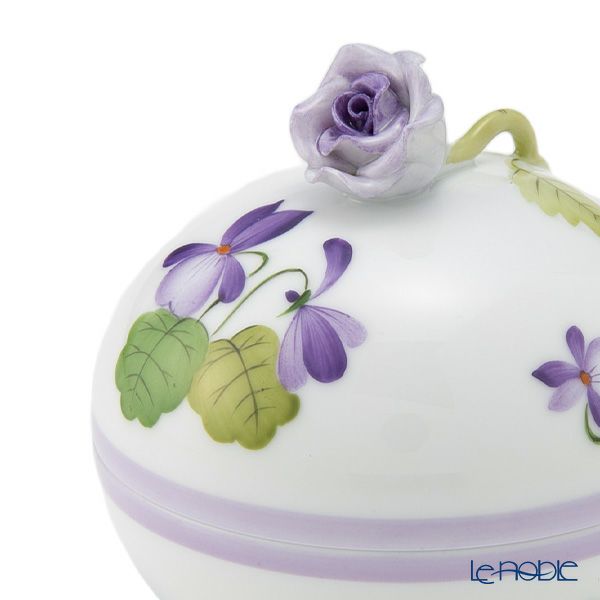 ヘレンド (HEREND) バイオレット（ライラック） VIOLETL ラウンドボックス ローズ 06033-0-09