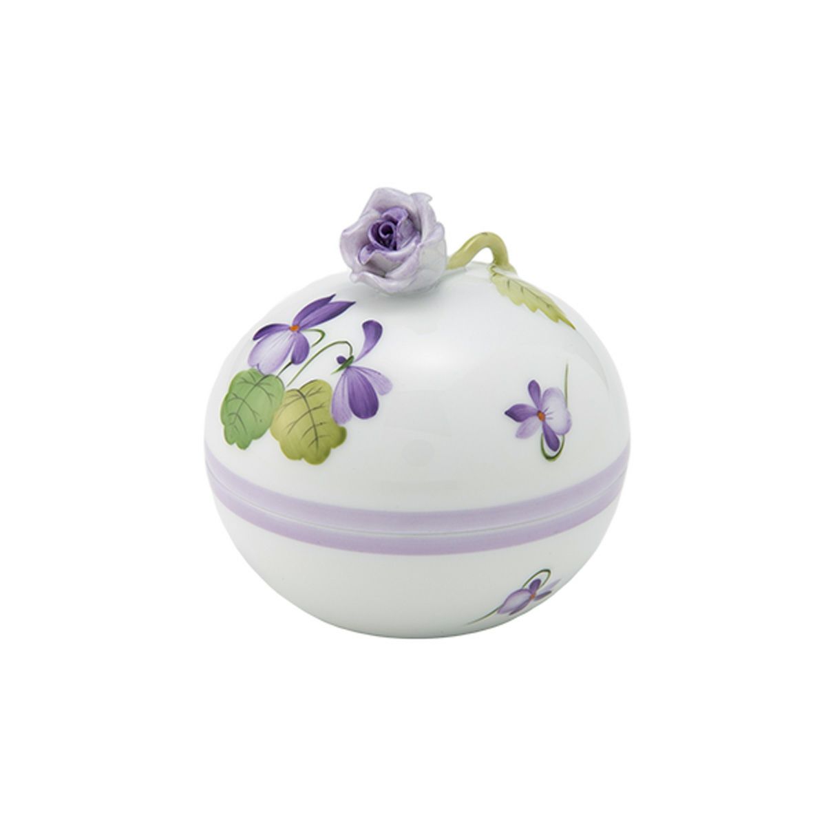 ヘレンド (HEREND) バイオレット（ライラック） VIOLETL ラウンドボックス ローズ 06033-0-09
