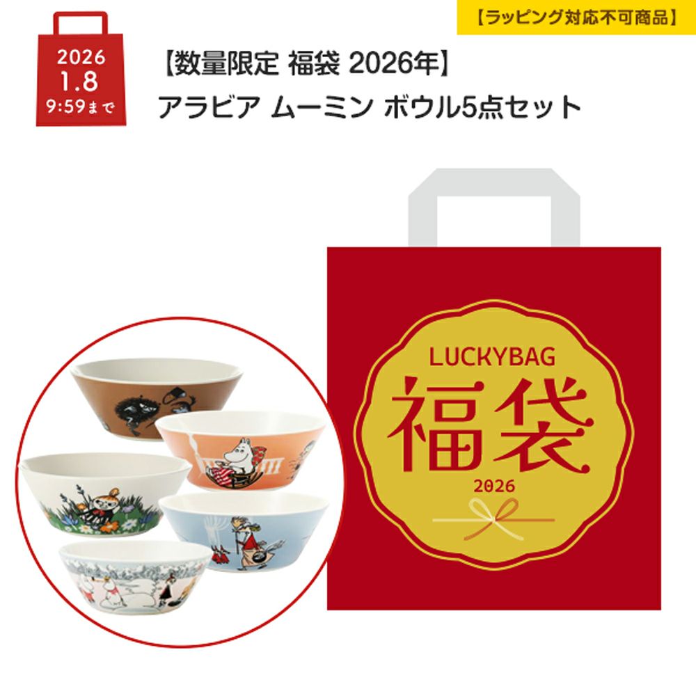 【数量限定 福袋 2026年】アラビア ムーミン ボウル 5点セット【ラッピング不可】