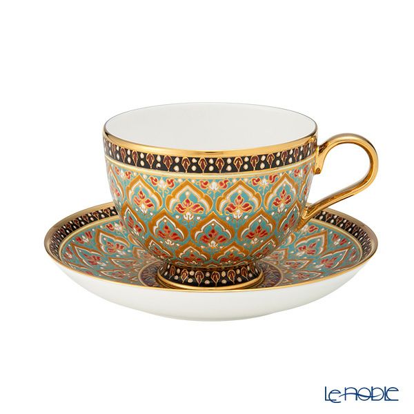 ブランベンジャロン工房 ティーカップ＆ソーサー フレーク ダークグリーン