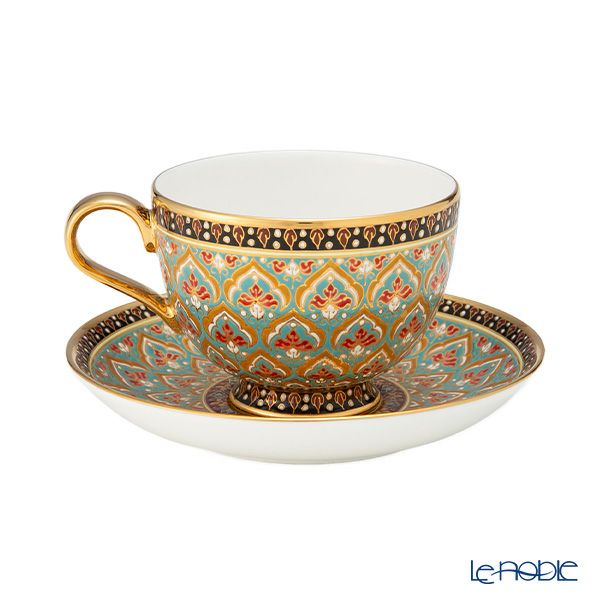 ブランベンジャロン工房 ティーカップ＆ソーサー フレーク ダークグリーン