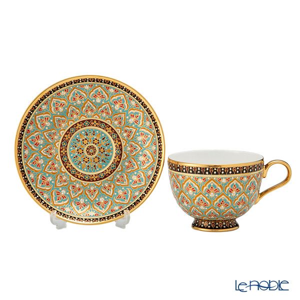 ブランベンジャロン工房 ティーカップ＆ソーサー フレーク ダークグリーン