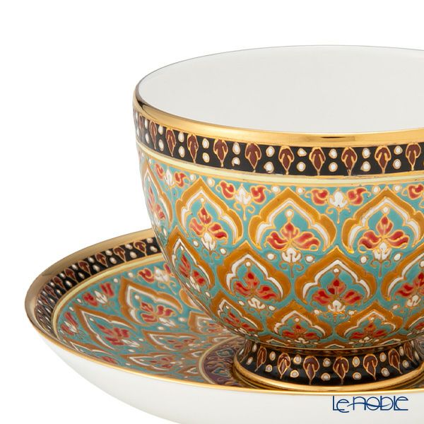 ブランベンジャロン工房 ティーカップ＆ソーサー フレーク ダークグリーン