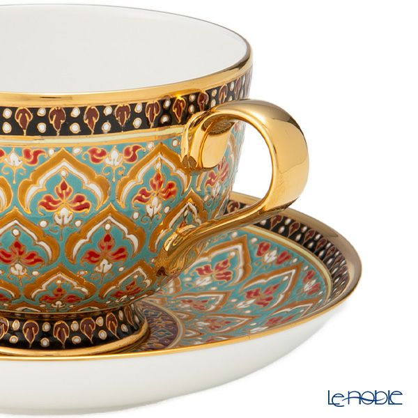 ブランベンジャロン工房 ティーカップ＆ソーサー フレーク ダークグリーン