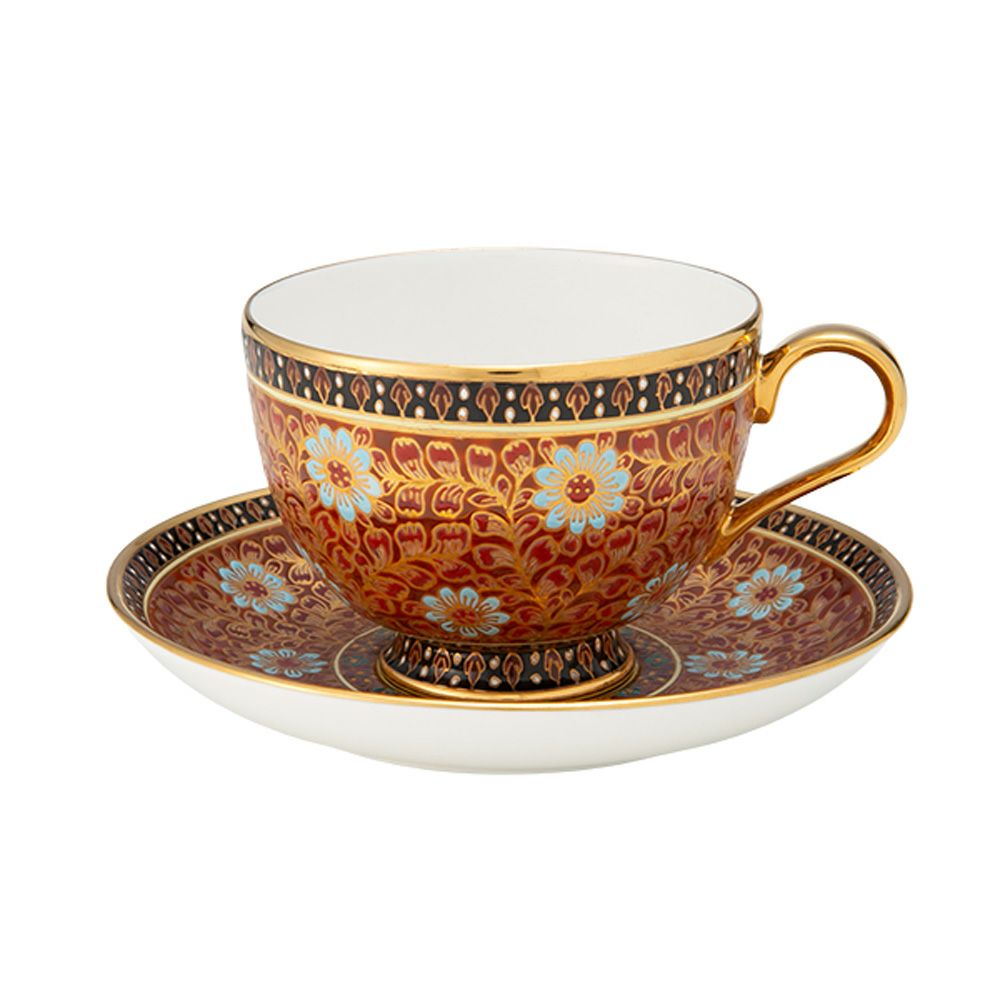 ブランベンジャロン工房 ティーカップ＆ソーサー チャックリーメタリックハニー