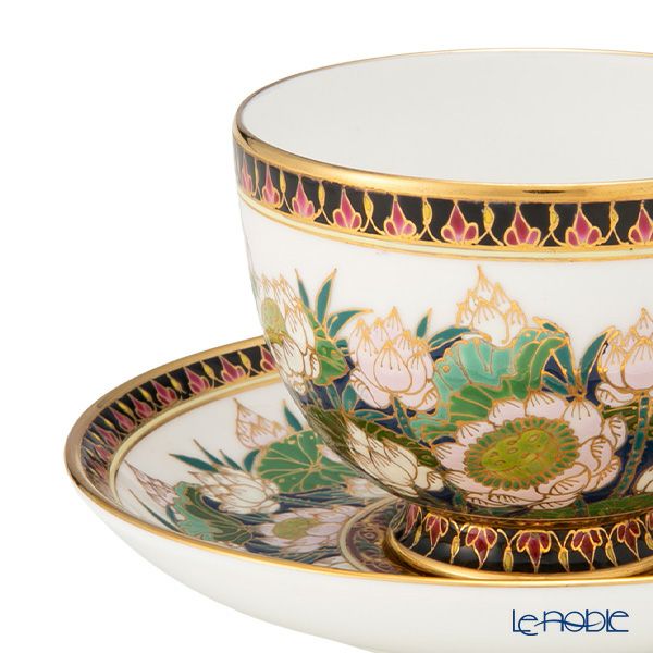 ブランベンジャロン工房 ティーカップ＆ソーサー ハーフパターンダークブルー