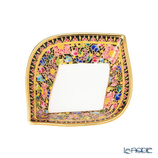 ブランベンジャロン工房 ミニボウル フラワーズ多彩ブラック