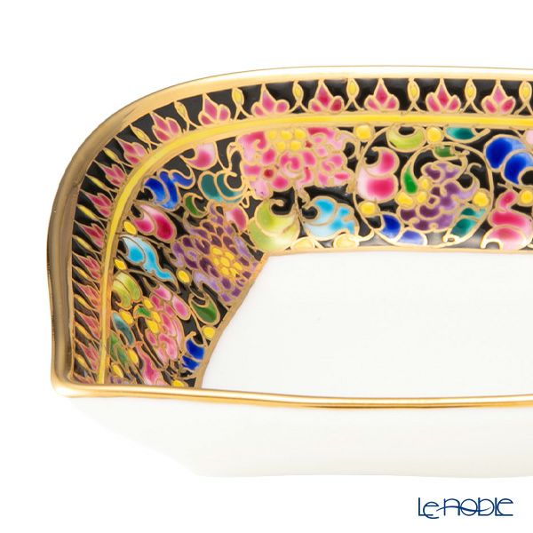 ブランベンジャロン工房 ミニボウル フラワーズ多彩ブラック