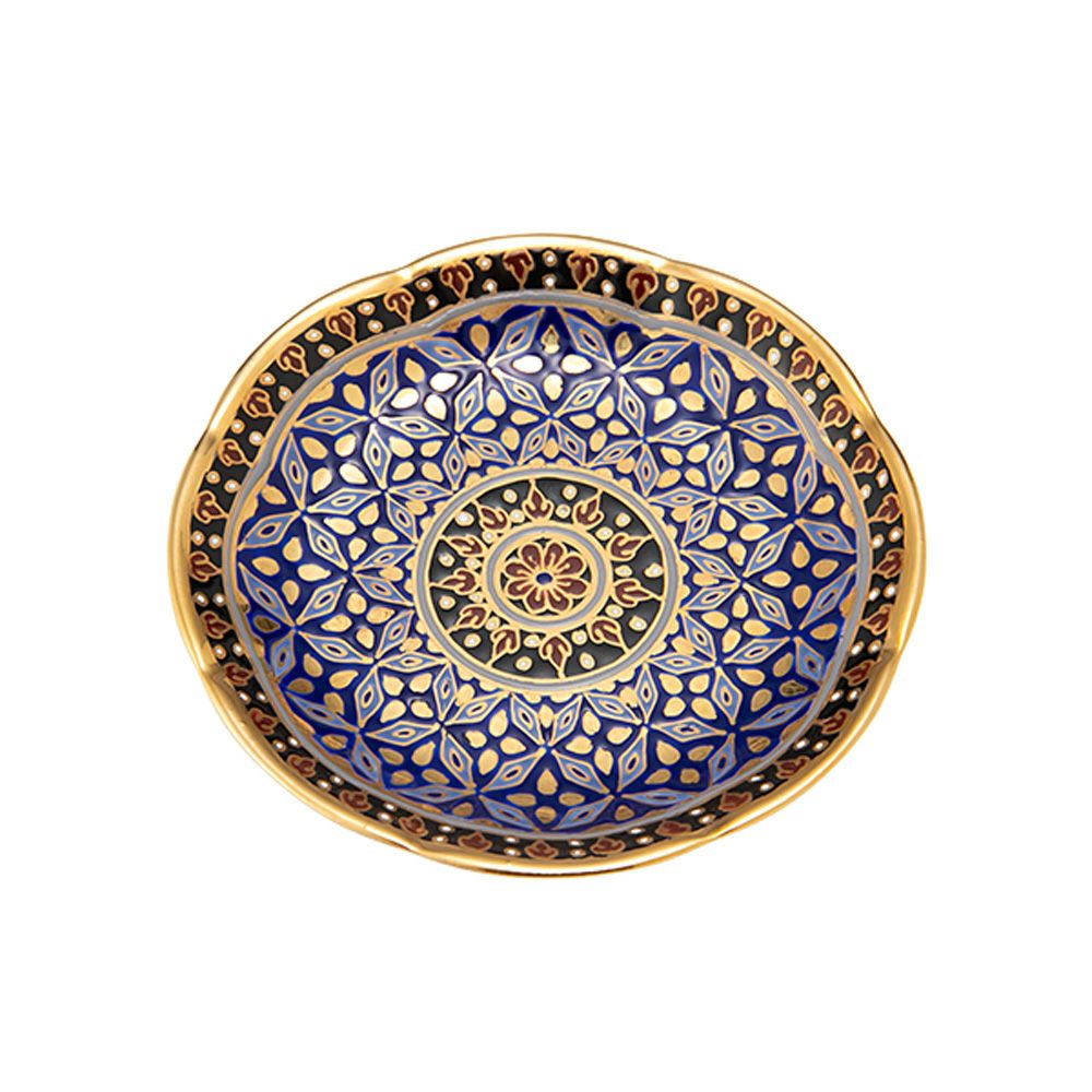 ブランベンジャロン工房 ミニプレート ピクンブルーゴールド