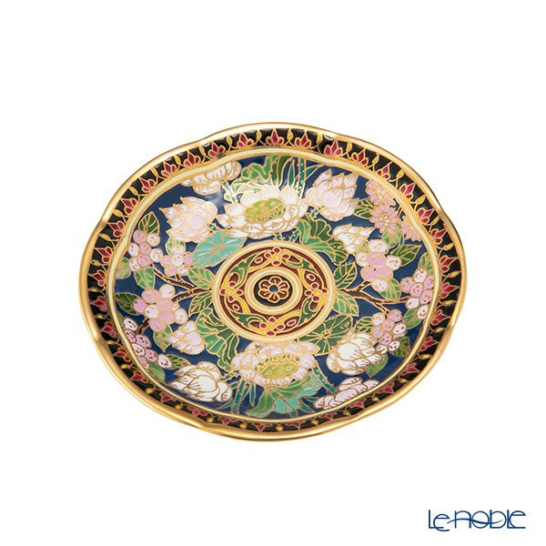 ブランベンジャロン工房 ミニプレート ハーフパターンダークブルー