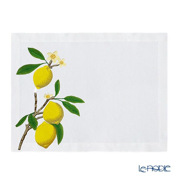 ワオ・ラ・ターブル ジジ ランチョンマット 34×47cm リネン製 ベネチアンレース 手刺繍