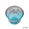 太武朗工房／タブロー 彫刻硝子 夢柄子 鉄線紋 冷茶椀 ブルー／パープル 180ml 3505