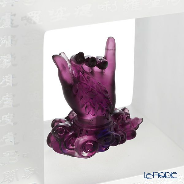 琉璃工房 LIULI GONGFANG オブジェ 観音様の手 蒲桃手-経文36佛之一 PED139.ADA