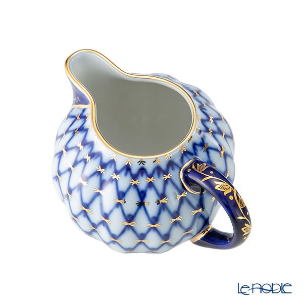 ロシア食器 インペリアル・ポーセリン コバルトネット クリーマー300ml A