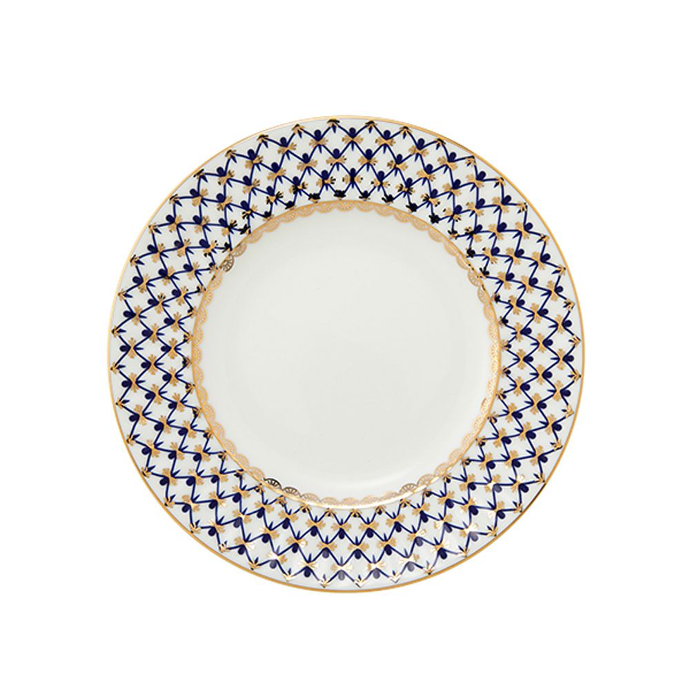 ロシア食器 インペリアル・ポーセリン コバルトネット プレート 15cm
