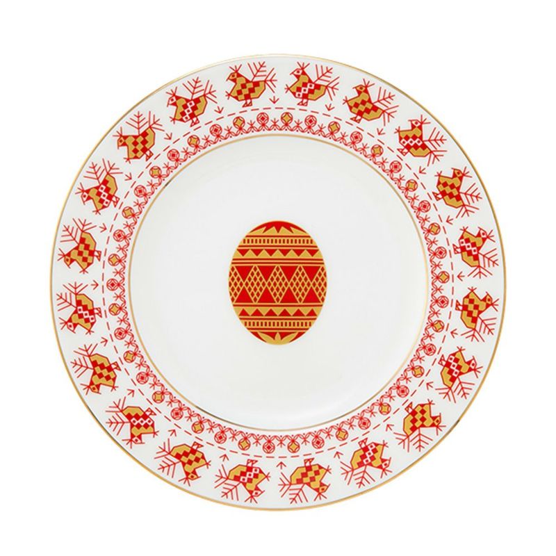 ロシア食器 インペリアル・ポーセリン コッカレルズコームズ プレート 20cm