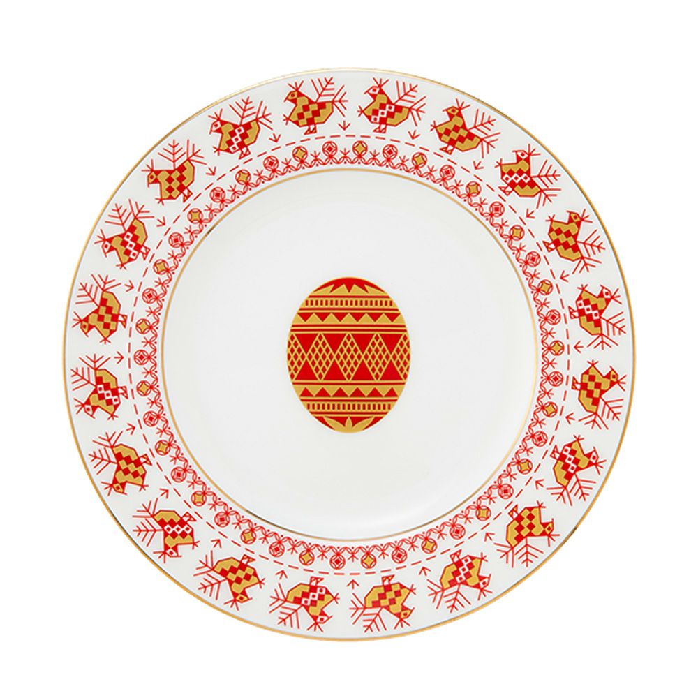 ロシア食器 インペリアル・ポーセリン コッカレルズコームズ プレート 20cm