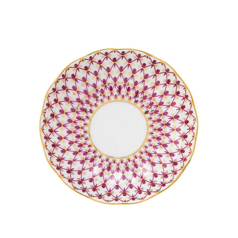 ロシア食器 インペリアル・ポーセリン ブルース（ピンクネット） ジャムディッシュ 9.5cm New