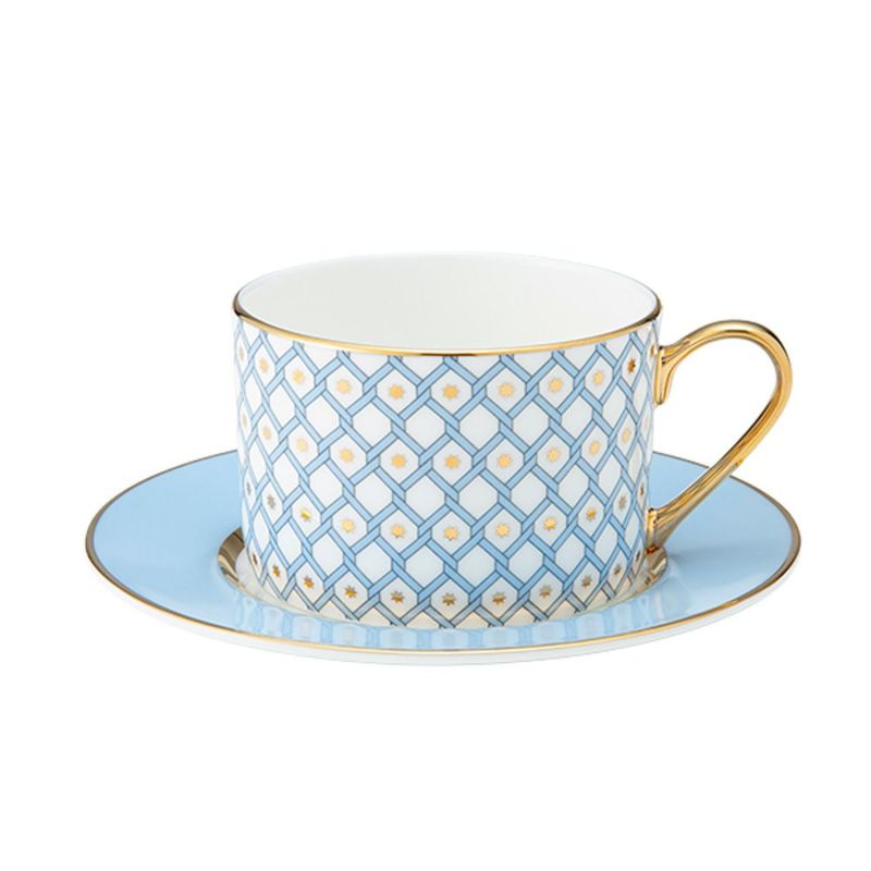 ロシア食器 インペリアル・ポーセリン アズール ティーカップ＆ソーサー ホワイト 250ml