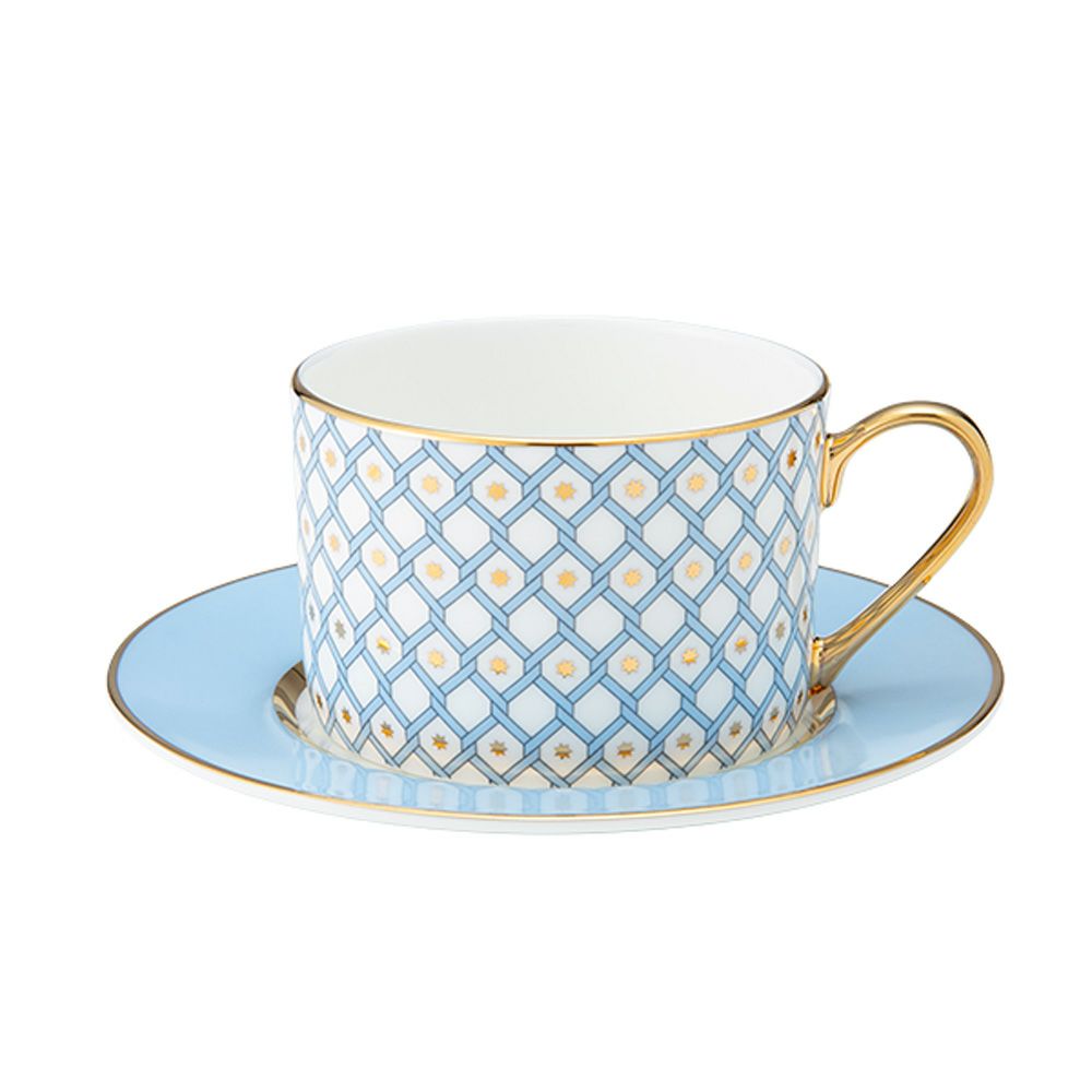 ロシア食器 インペリアル・ポーセリン アズール ティーカップ＆ソーサー ホワイト 250ml