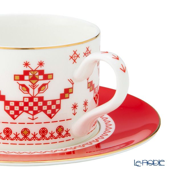 ロシア食器 インペリアル・ポーセリン コッカレルズコームズ ティーカップ＆ソーサー 250ml