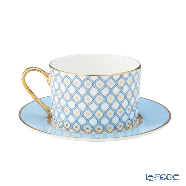 ロシア食器 インペリアル・ポーセリン アズール（スカーレット） トリオセット ※プレートのサイズは20cm※