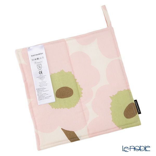 マリメッコ（marimekko） Pieni Unikko ピエニ ウニッコ ポットホルダー 21×21cm ピンク×オフホワイト×サンド 075355-114／26SS