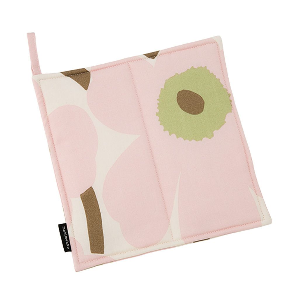 マリメッコ（marimekko） Pieni Unikko ピエニ ウニッコ ポットホルダー 21×21cm ピンク×オフホワイト×サンド 075355-114／26SS