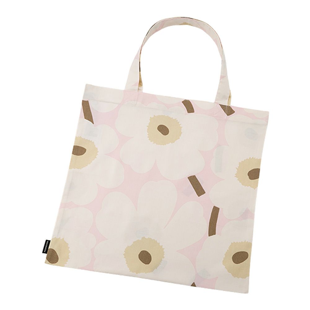 マリメッコ（marimekko） Pieni Unikko ピエニ ウニッコ ファブリックバッグ 43×43cm ピンク×オフホワイト×サンド 075335-315／26SS