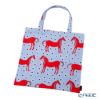マリメッコ（marimekko）ムスタタンマ ファブリックバッグ43×43cm ライトブルー×レッド 075356-535／26SS
