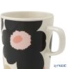 マリメッコ（marimekko） Unikko ウニッコ／けしの花 マグカップ250ml ホワイト×チャコール×ピンク 075266-198／26SS