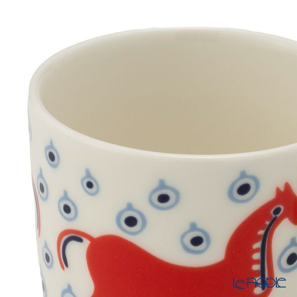 マリメッコ（marimekko） Musta tamma ムスタ タンマ／黒い馬 コーヒーカップ 200ml オレンジ×ライトブルー 075359-135／26SS