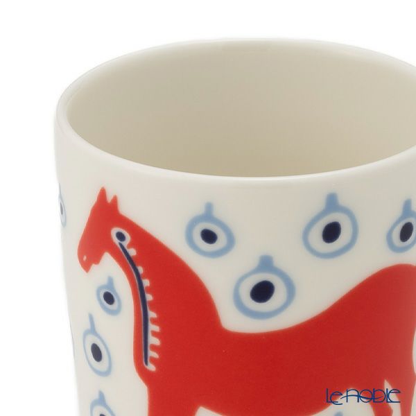 マリメッコ（marimekko） Musta tamma ムスタ タンマ／黒い馬 マグカップ 250ml オレンジ×ライトブルー 075360-135／26SS