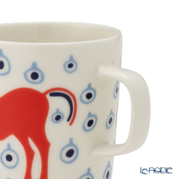 マリメッコ（marimekko） Musta tamma ムスタ タンマ／黒い馬 マグカップ 250ml オレンジ×ライトブルー 075360-135／26SS
