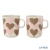 マリメッコ（marimekko）シュダメット マグカップ 色違い ペアセット 250ml ベージュ×ピンク 075363-183／26SS