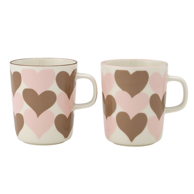 マリメッコ（marimekko）シュダメット マグカップ 色違い ペアセット 250ml ベージュ×ピンク 075363-183／26SS