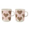 マリメッコ（marimekko）シュダメット マグカップ 色違い ペアセット 250ml ベージュ×ピンク 075363-183／26SS