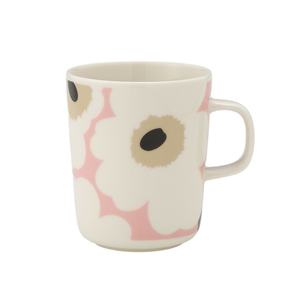 マリメッコ（marimekko） Unikko ウニッコ／けしの花 マグカップ 250ml ホワイト×ピンク×ベージュ 075266-138／26SS